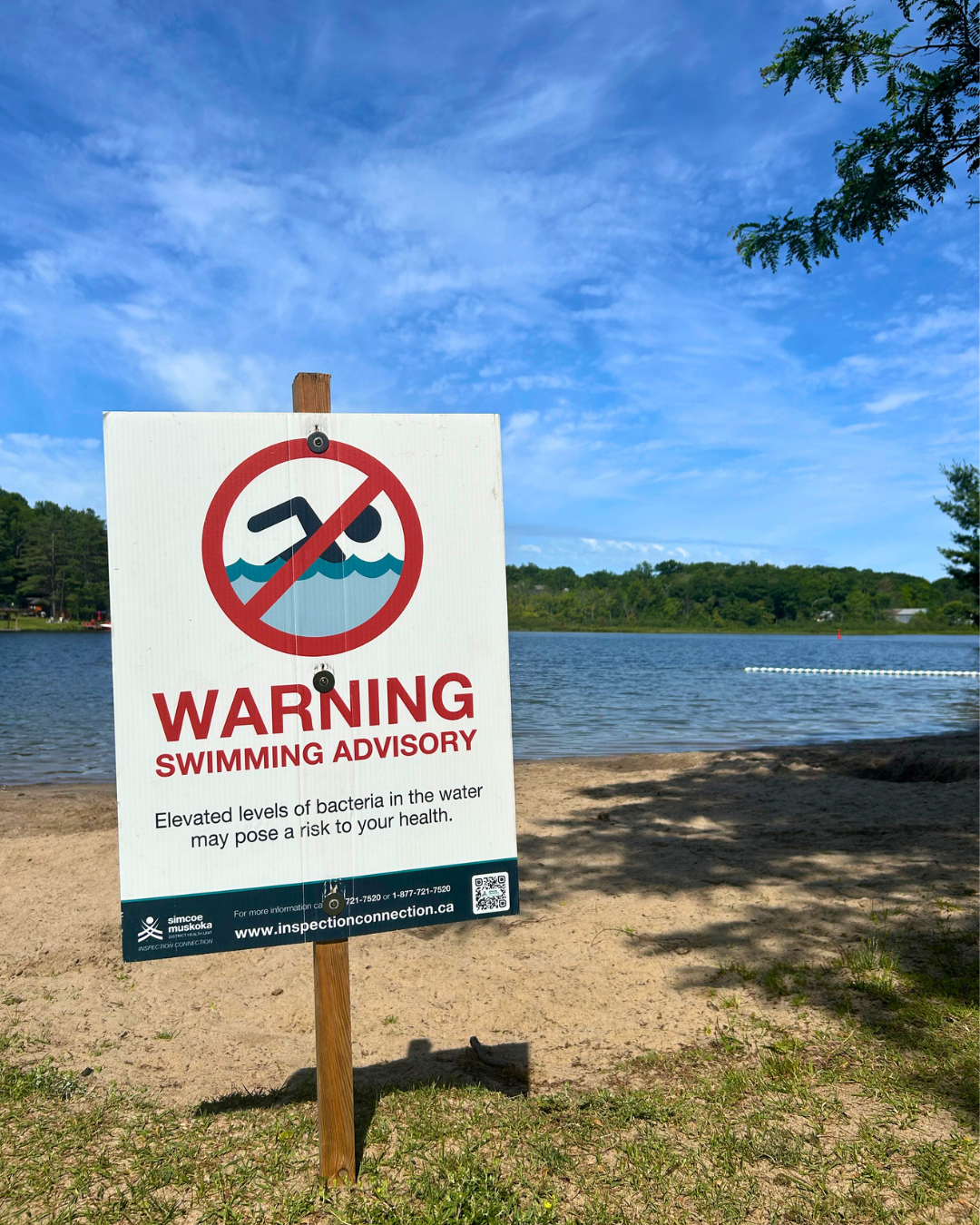 Swimming advisory notice at hanna park