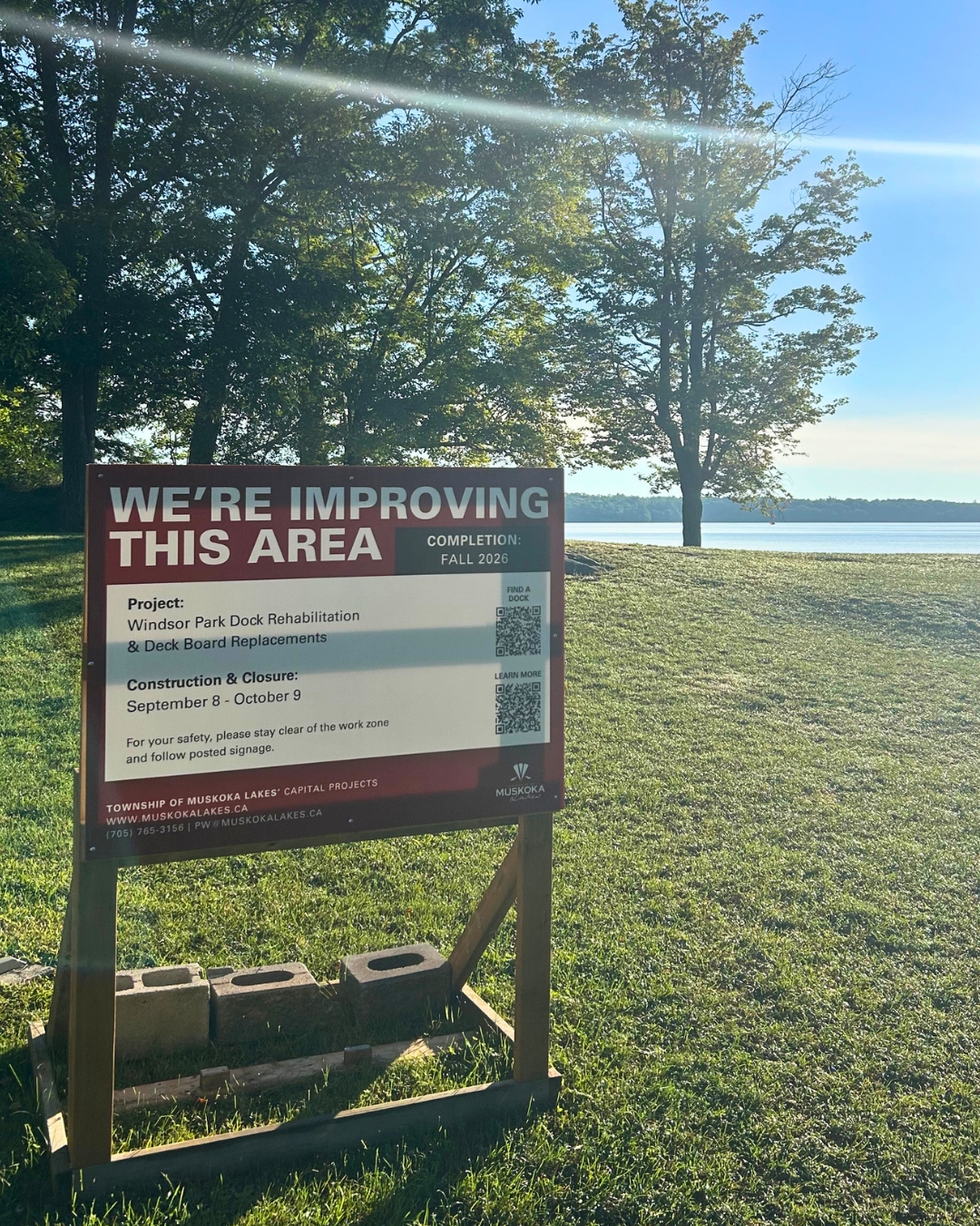 Construction sign infront of Windsor Park