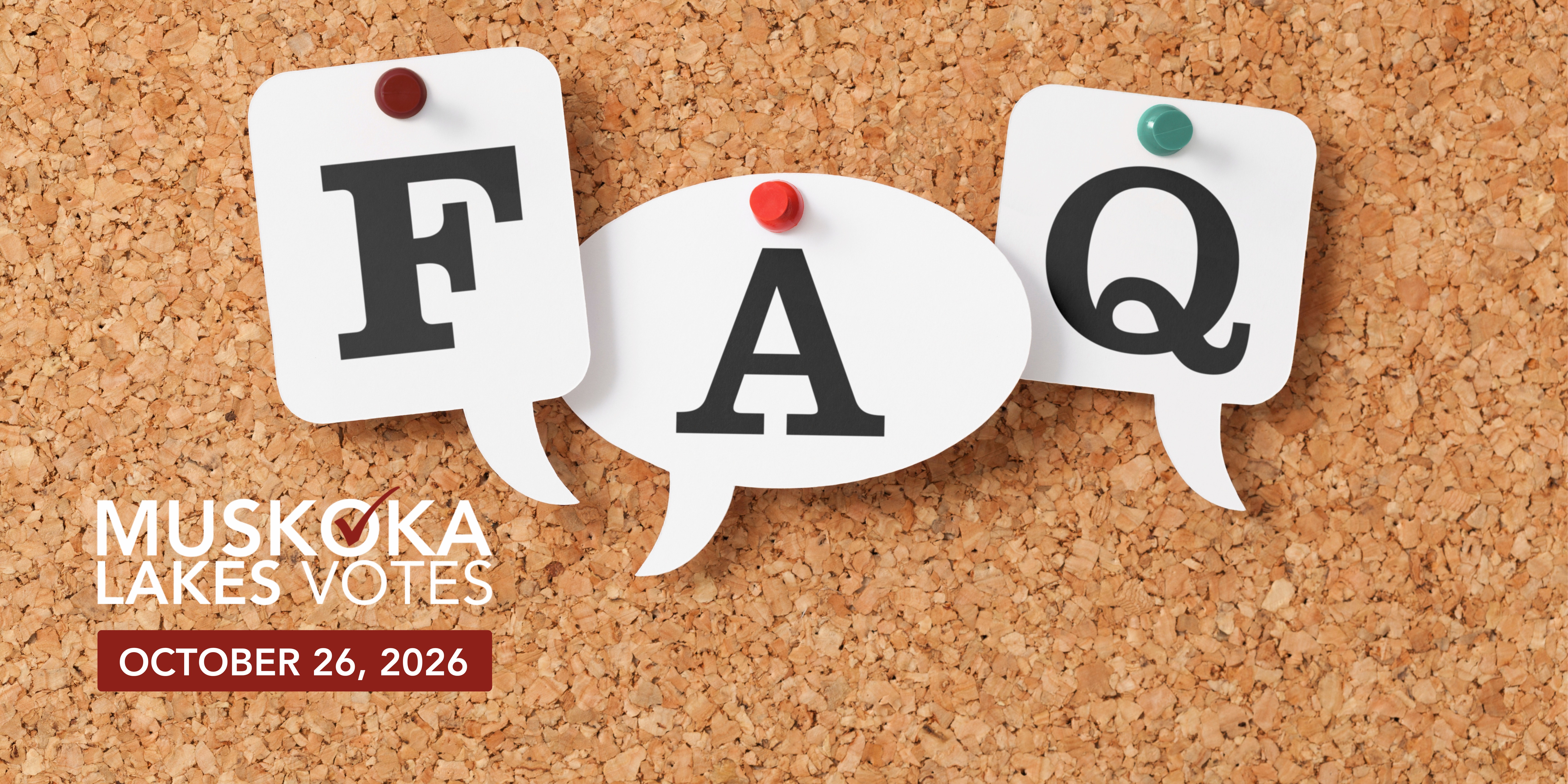 FAQ letters on a corkboard
