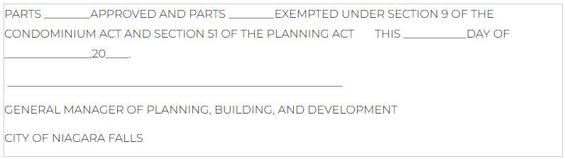 Final approval certificate information on each plan