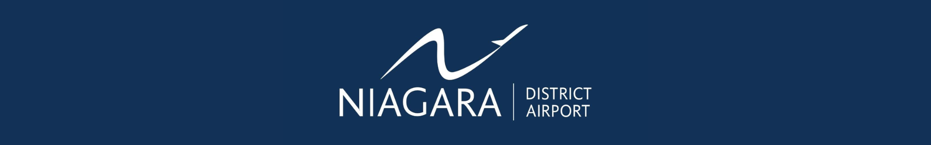 Decorative banner with the Niagara District Airport logo