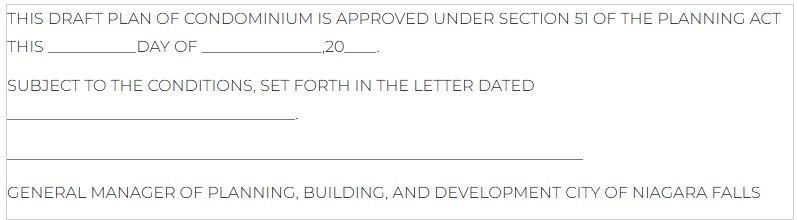 Draft approval certificate information on each plan