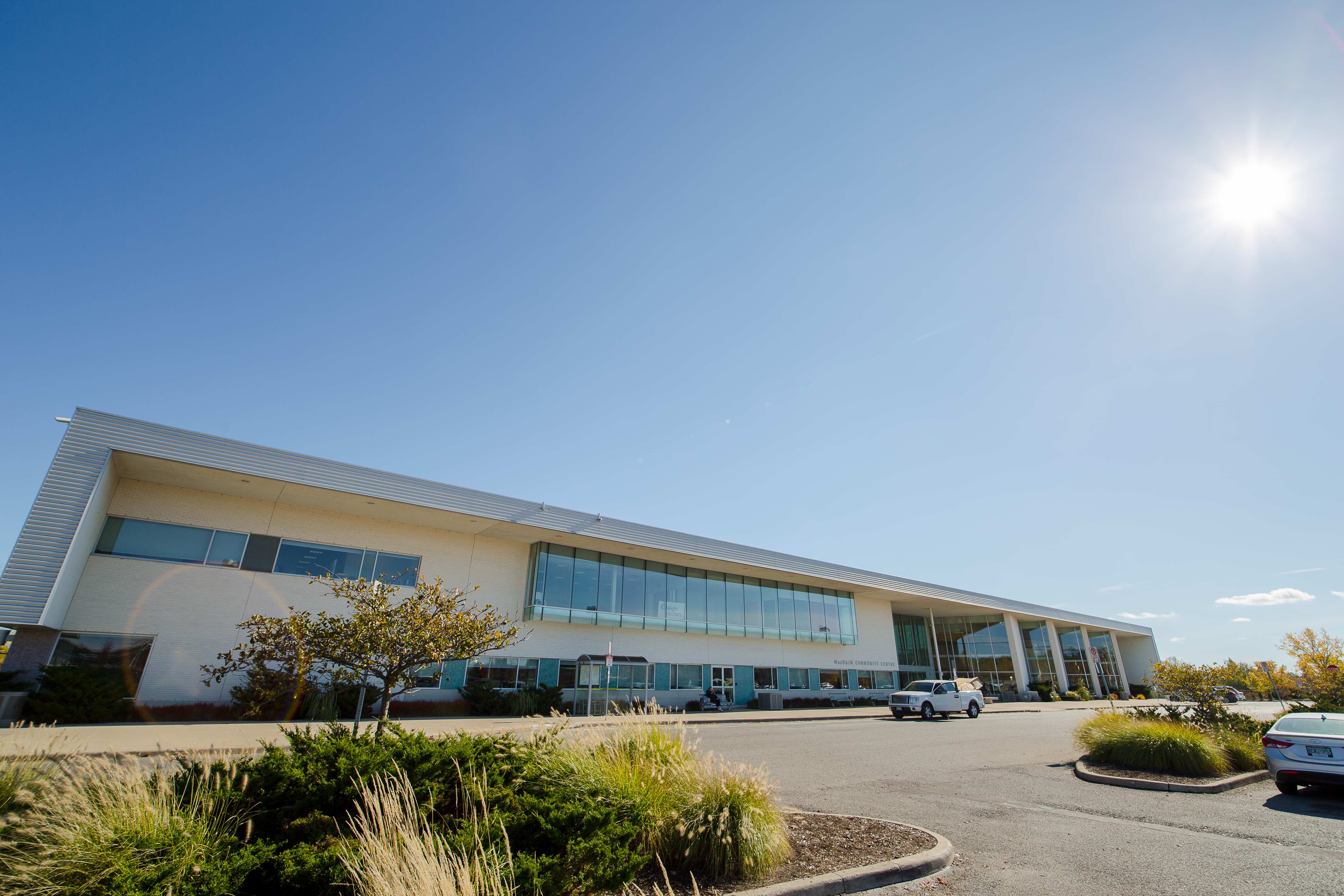 MacBain Community Centre Building and parking lot