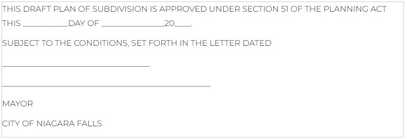 Draft approval certificate information on each plan