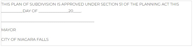 Final approval certificate information on each plan