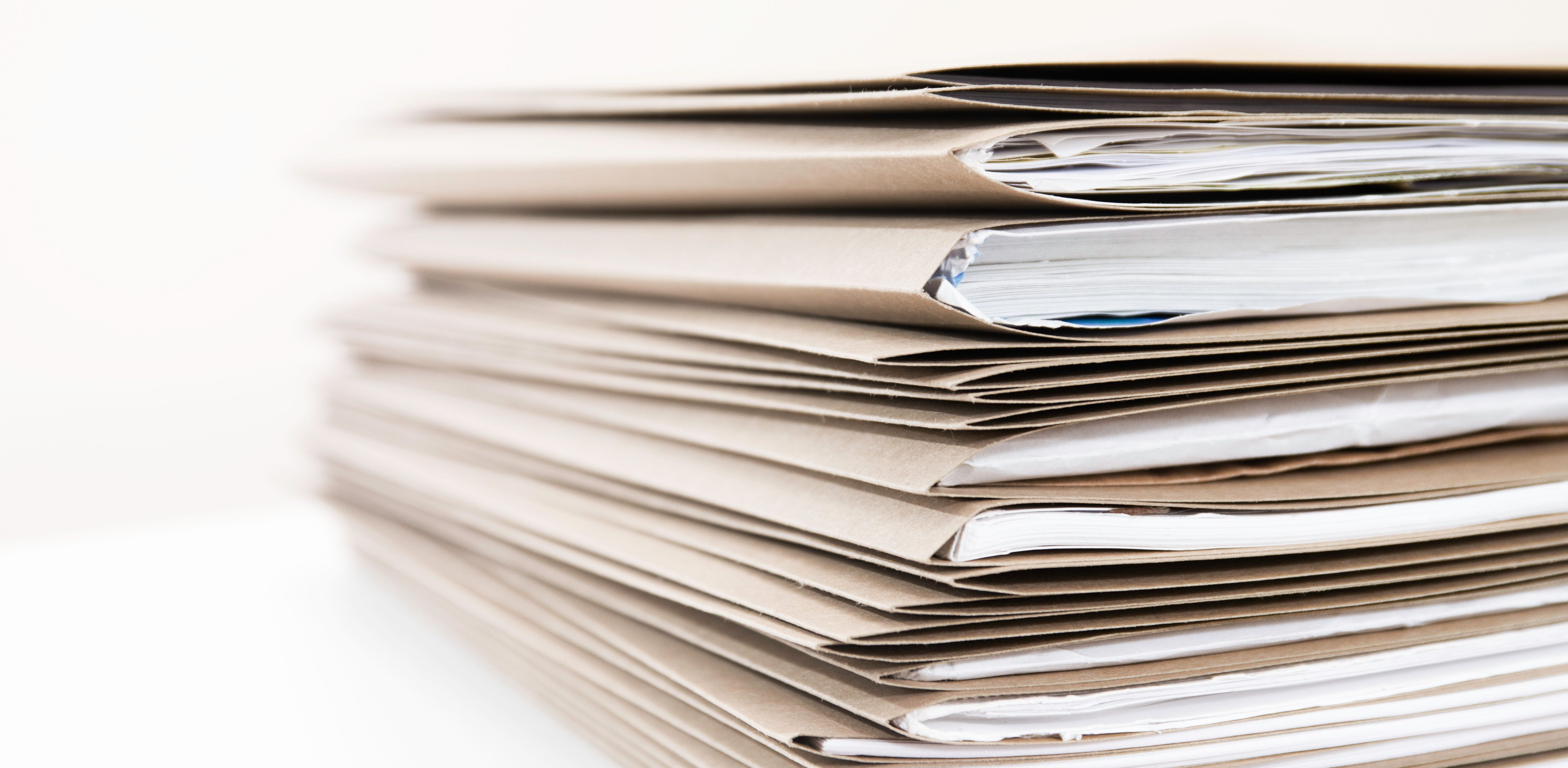 A stack of files