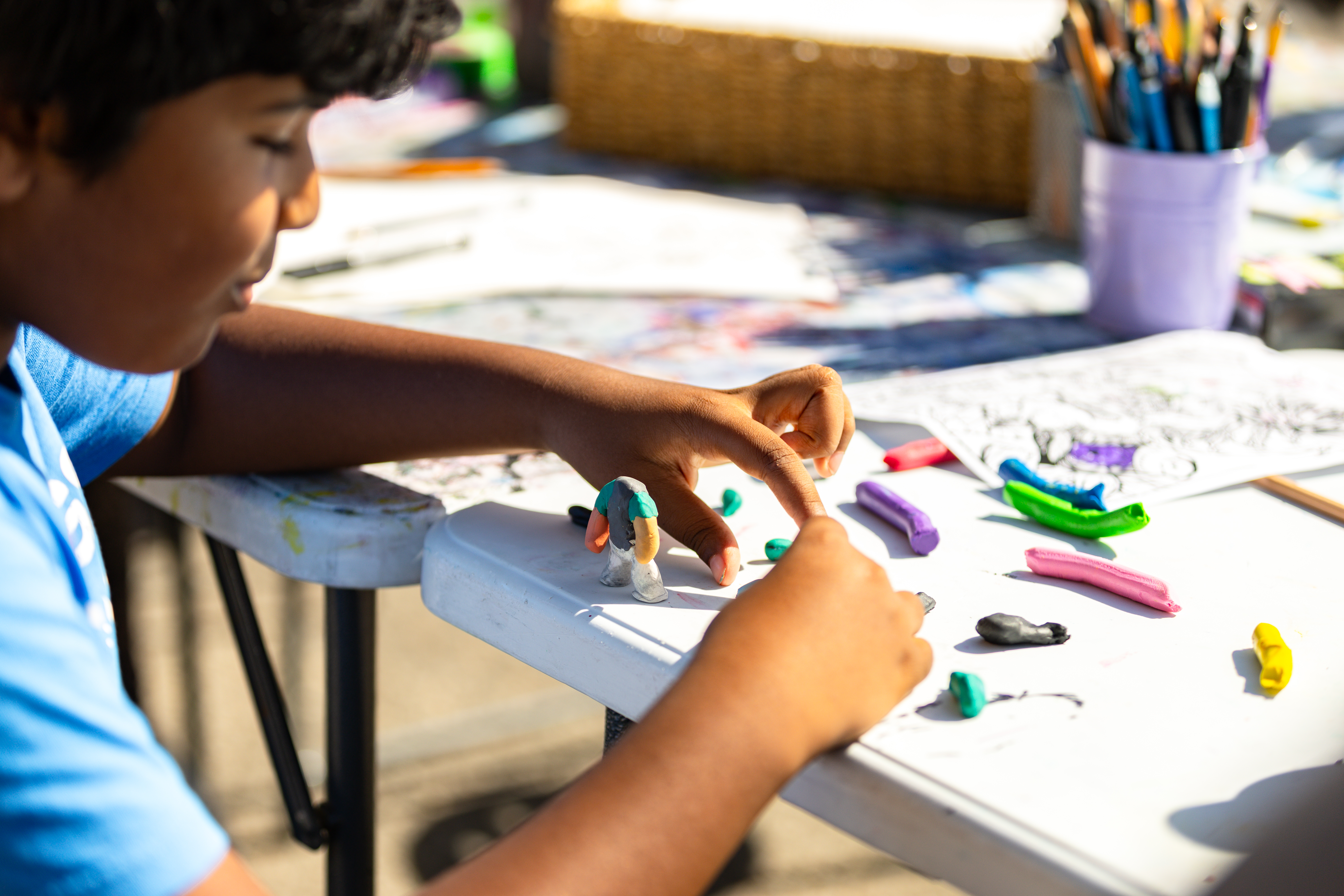 Child working on a craft