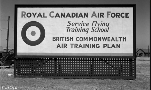 Signage for Royal Canadian Air Force Service Flying Training School