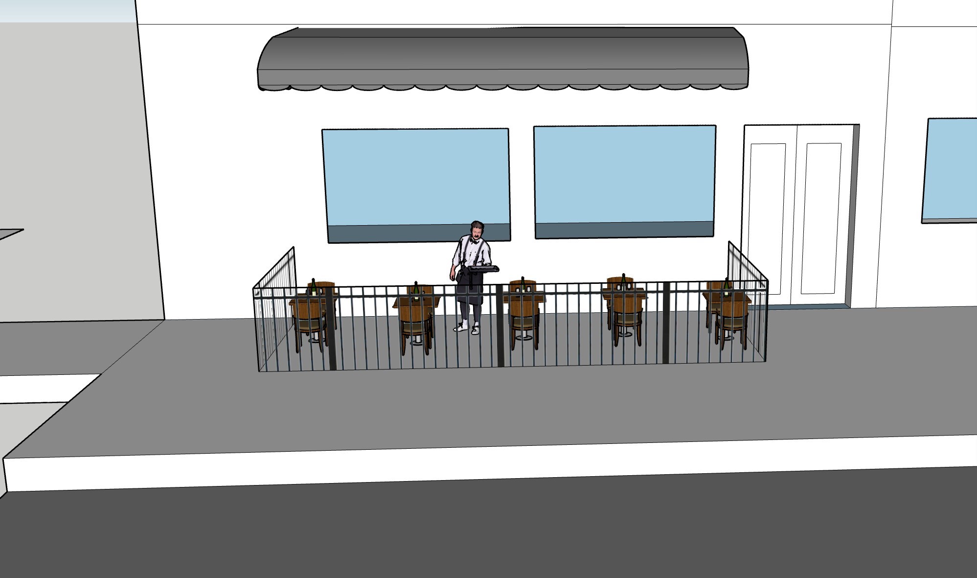 Expanded sidewalk patio visual
