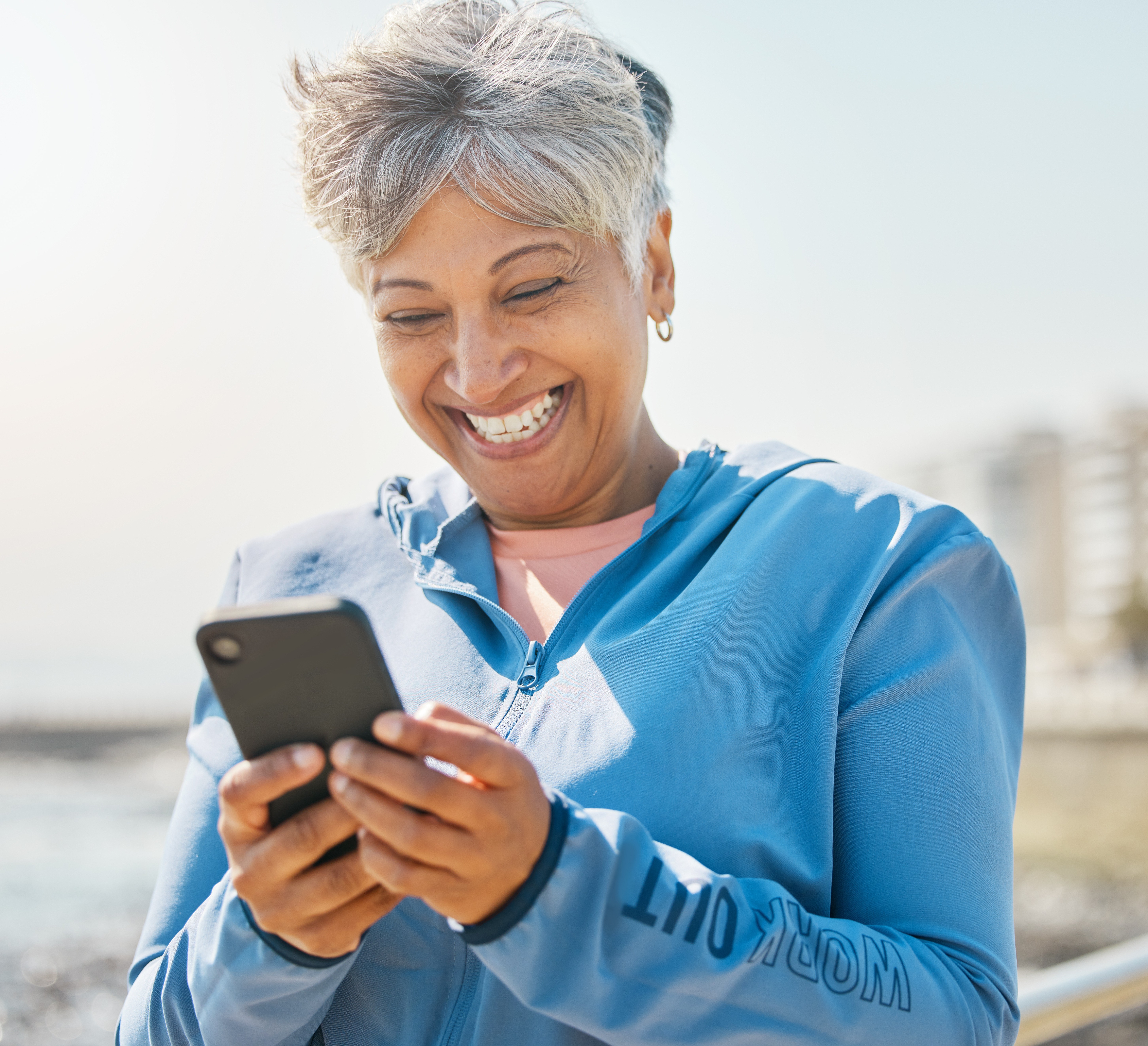 Woman looking at cellphone