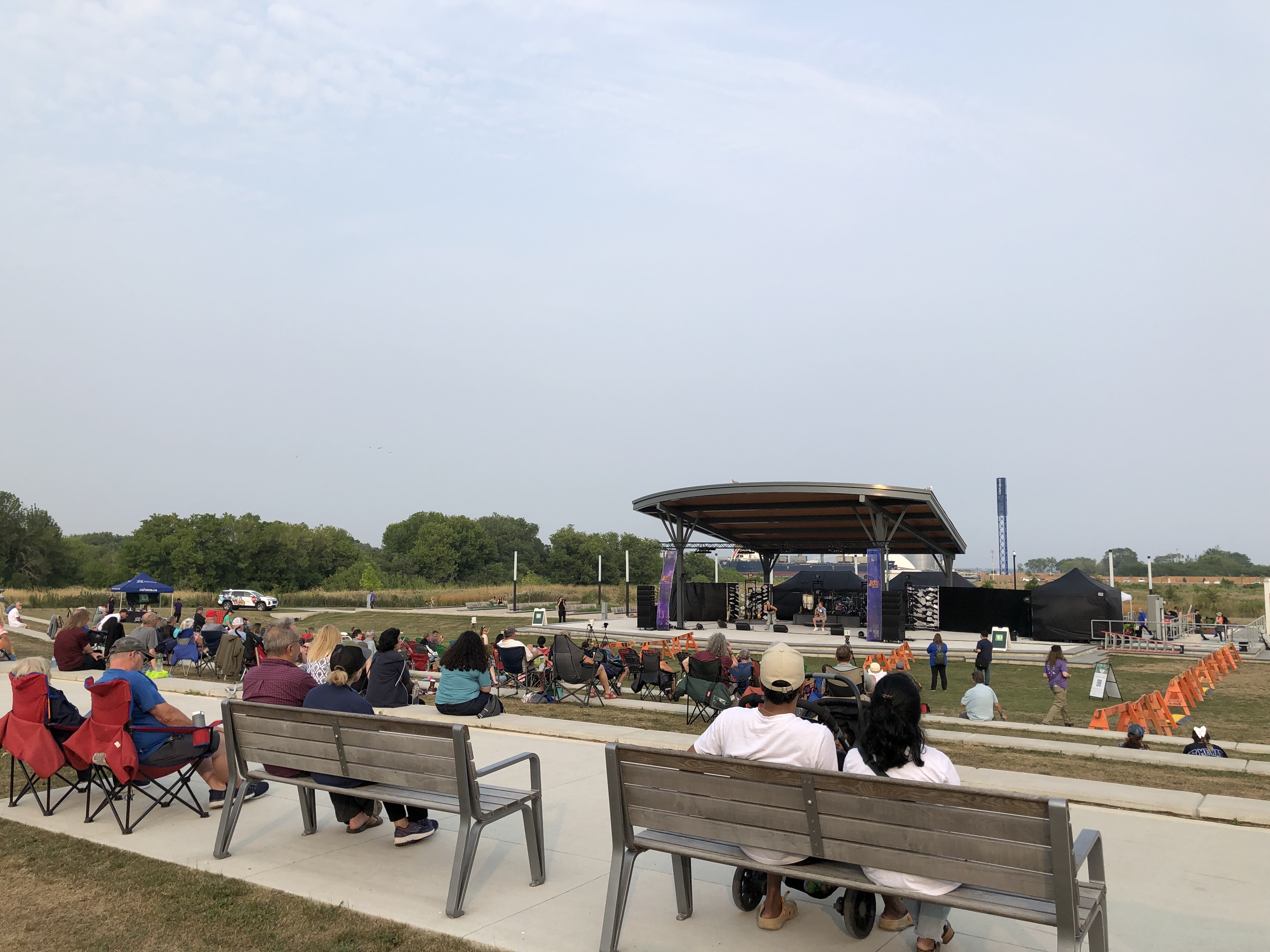 band performing at amphitheater