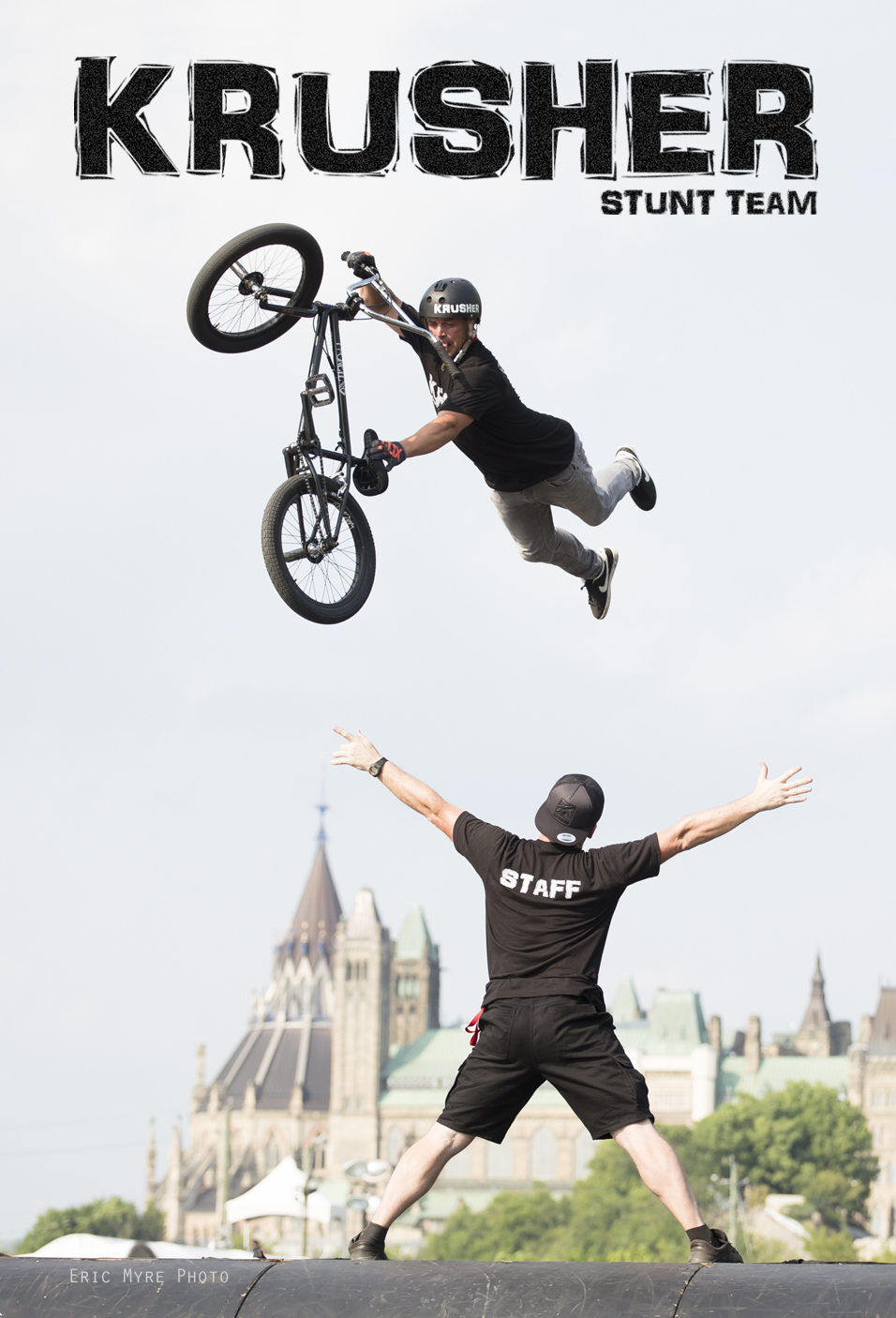 BMX rider in mid-air doing a trick