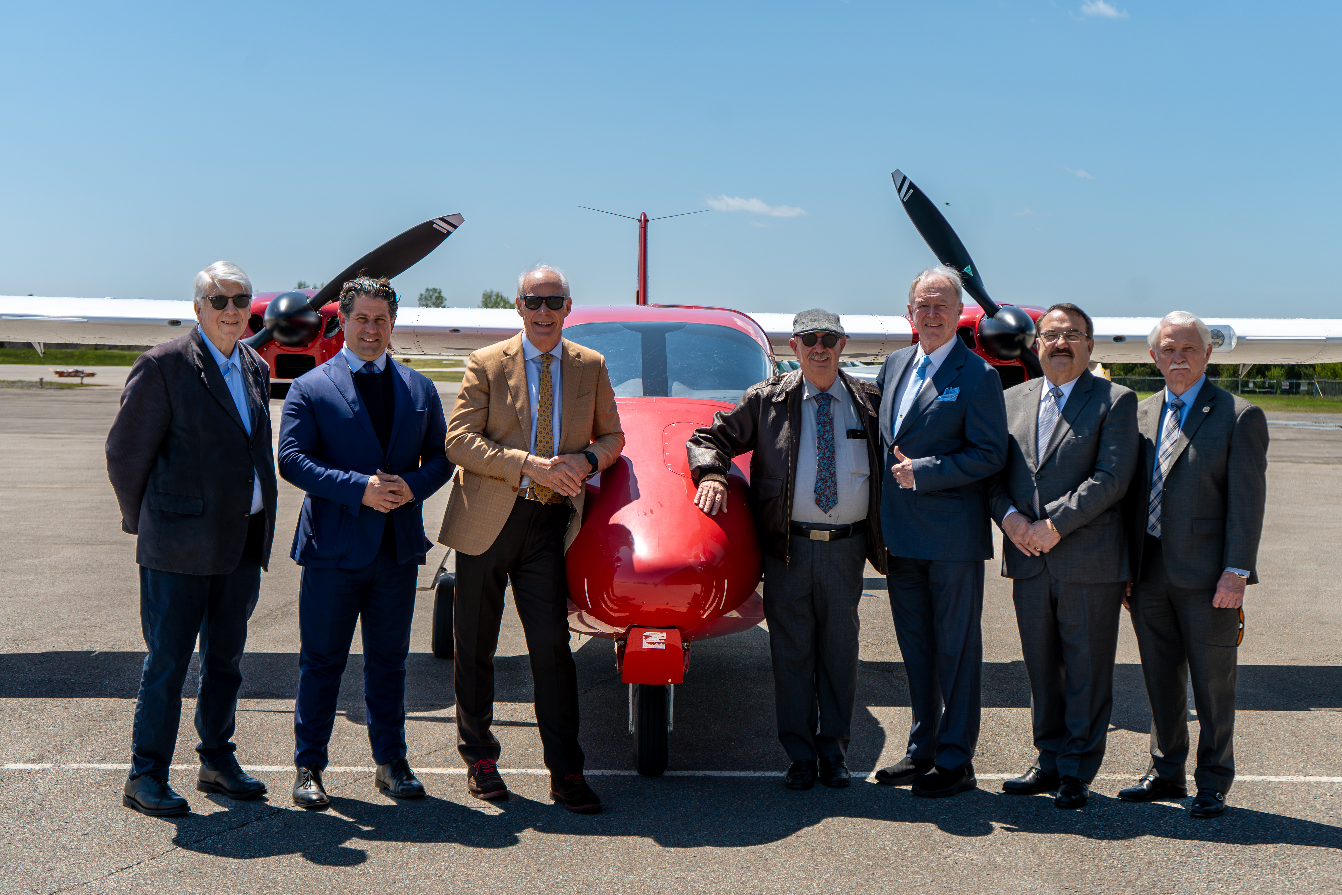 From left: Ward 5 City Councillor John Gray; Ward 2 Regional and City Councillor Tito-Dante Marimpietri; Mayor Dan Carter; Manny Rosario, Director, Enterprise Group; Ward 4 Regional and City Councillor Rick Kerr; Ward 3 Regional and City Councillor Bob Chapman; and Ward 2 City Councillor Jim Lee.