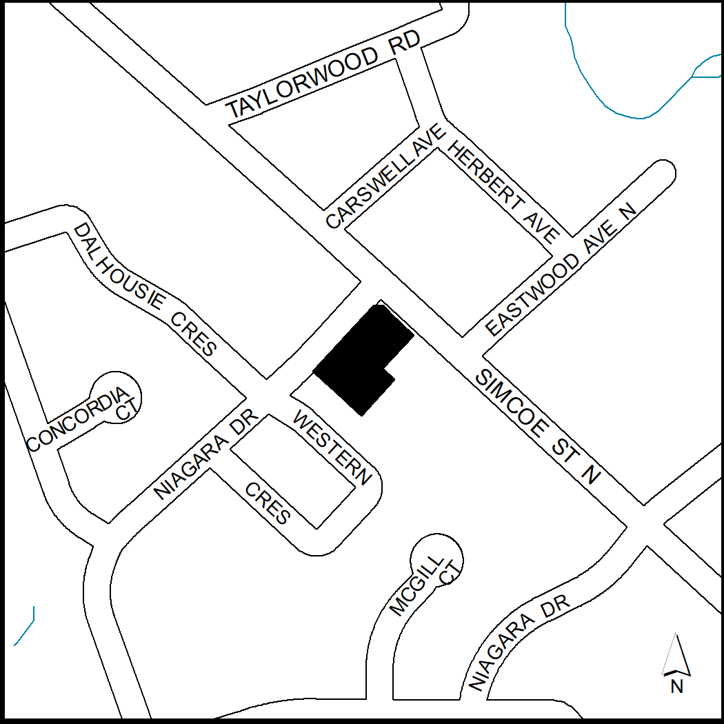 Subject site: 1804, 1806, and 1808 Simcoe Street North and 426 Niagara Drive