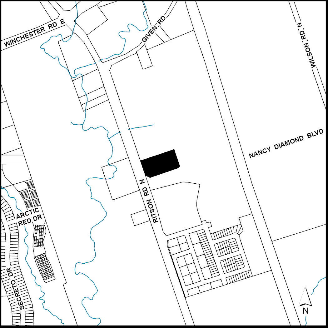 subject site: Ritson Road North and Nancy Diamond Boulevard