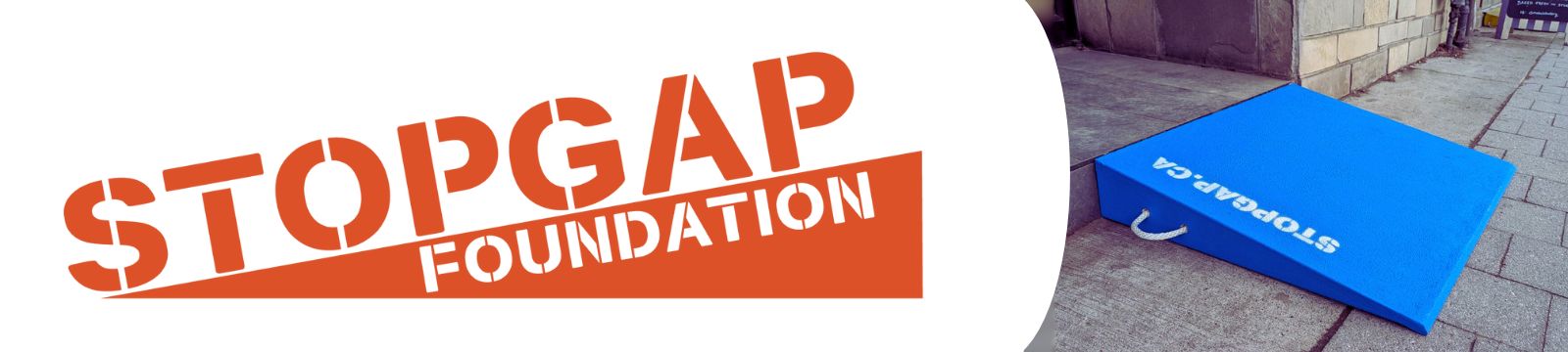 StopGap Foundation logo next to a blue ramp