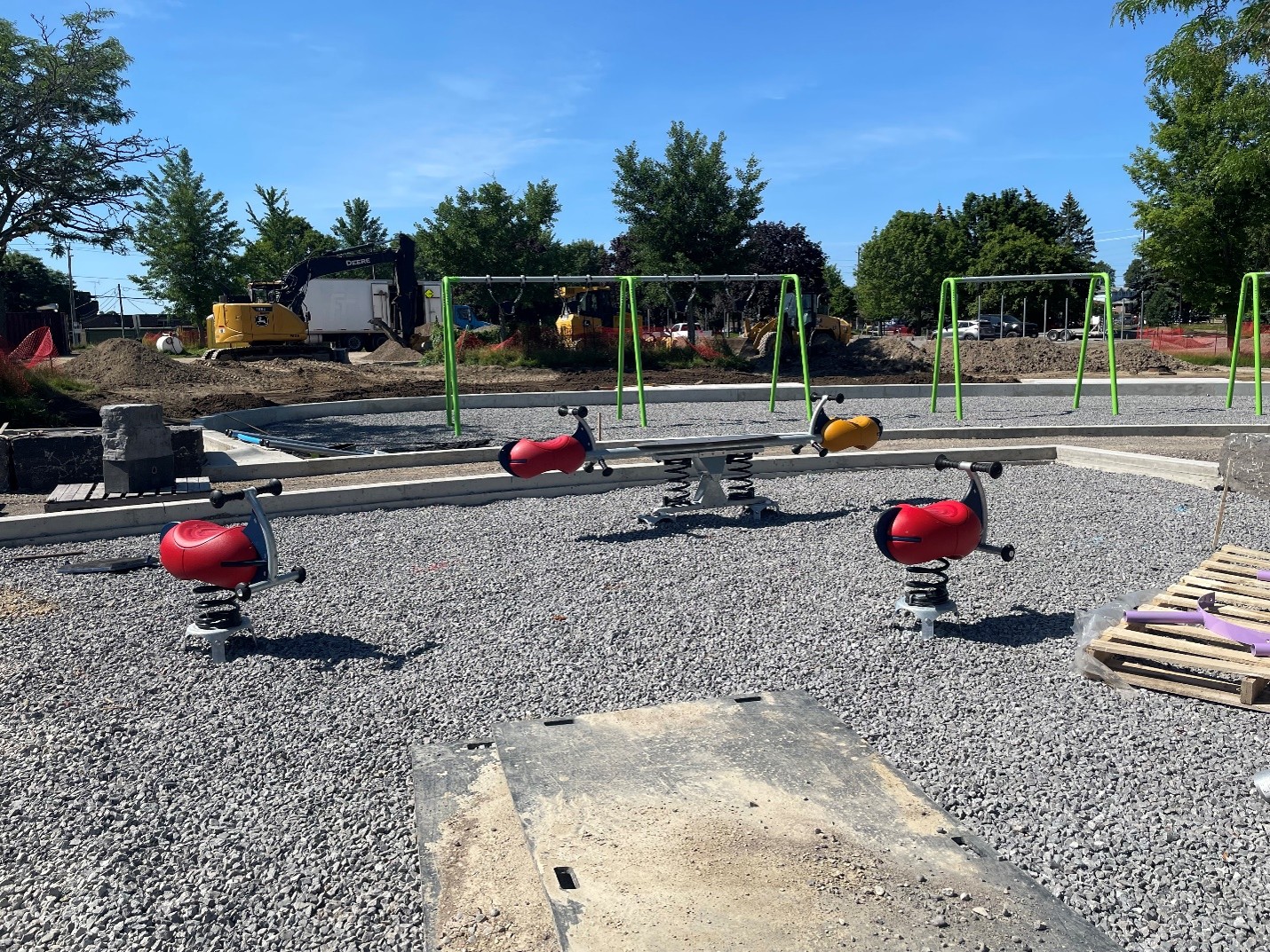 Easton Park new playground spring toys