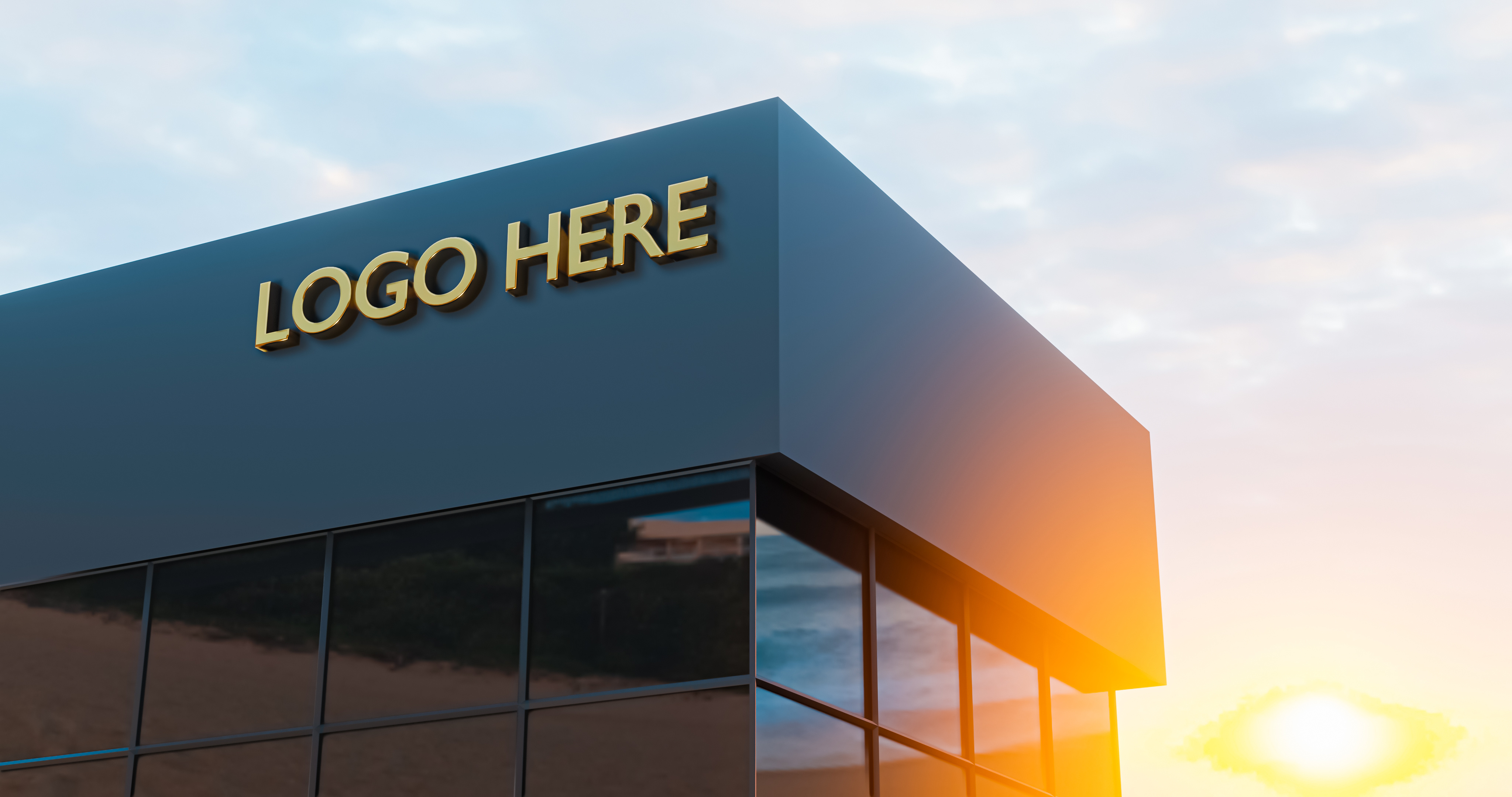 Logo on large building