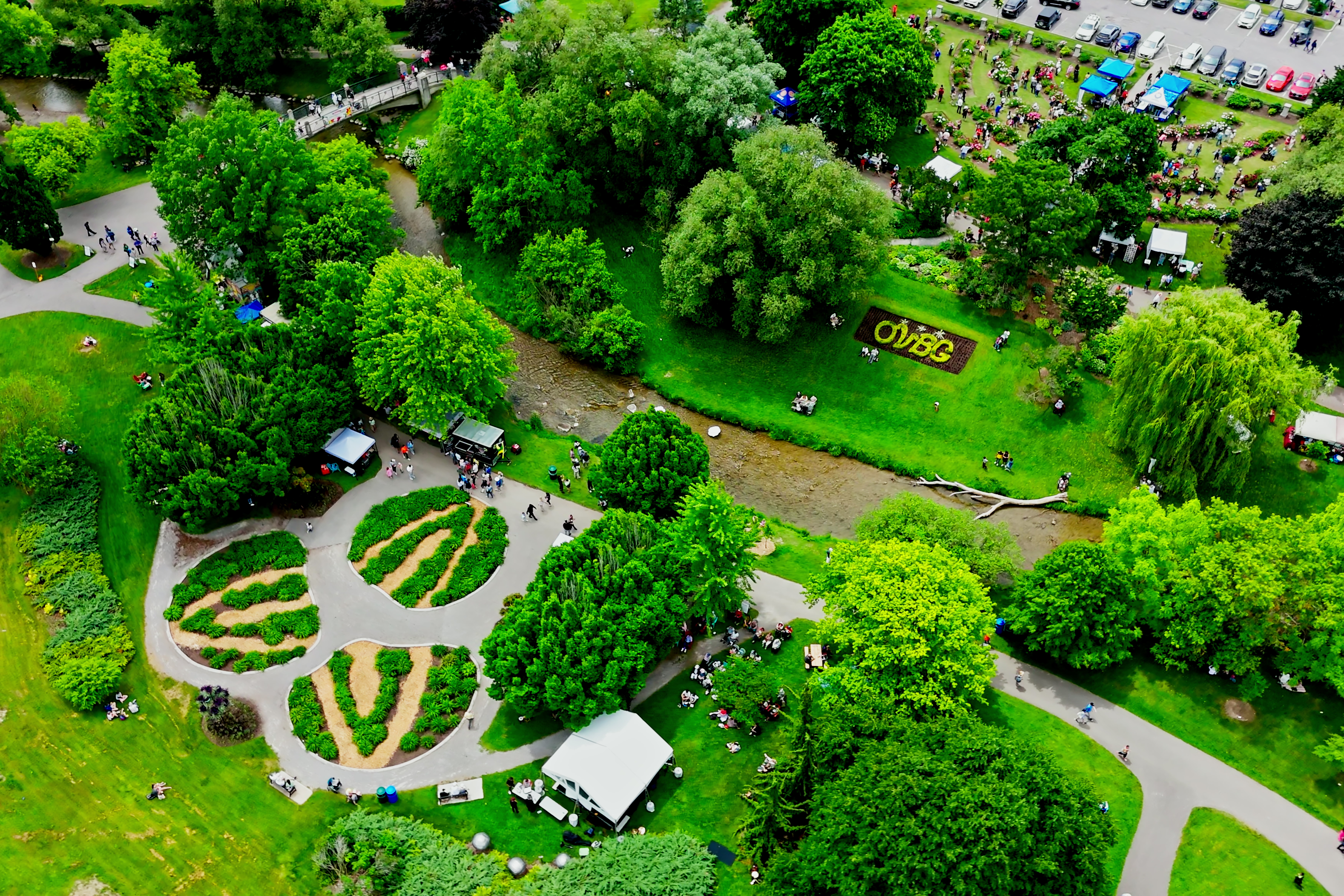 aerial photo of Oshawa Valley Botanical Gardens