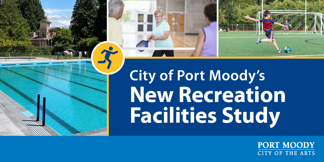 Three sections depicting an outdoor pool, adults playing pickleball, and kids playing soccer