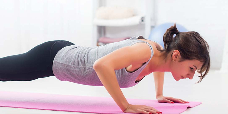 Woman doing push-ups