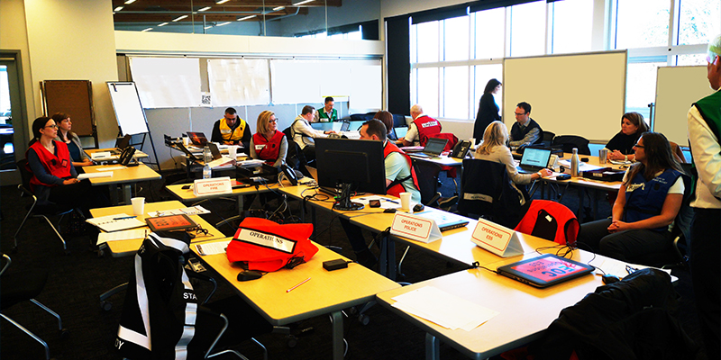 City Staff at Emergency Operations Centre