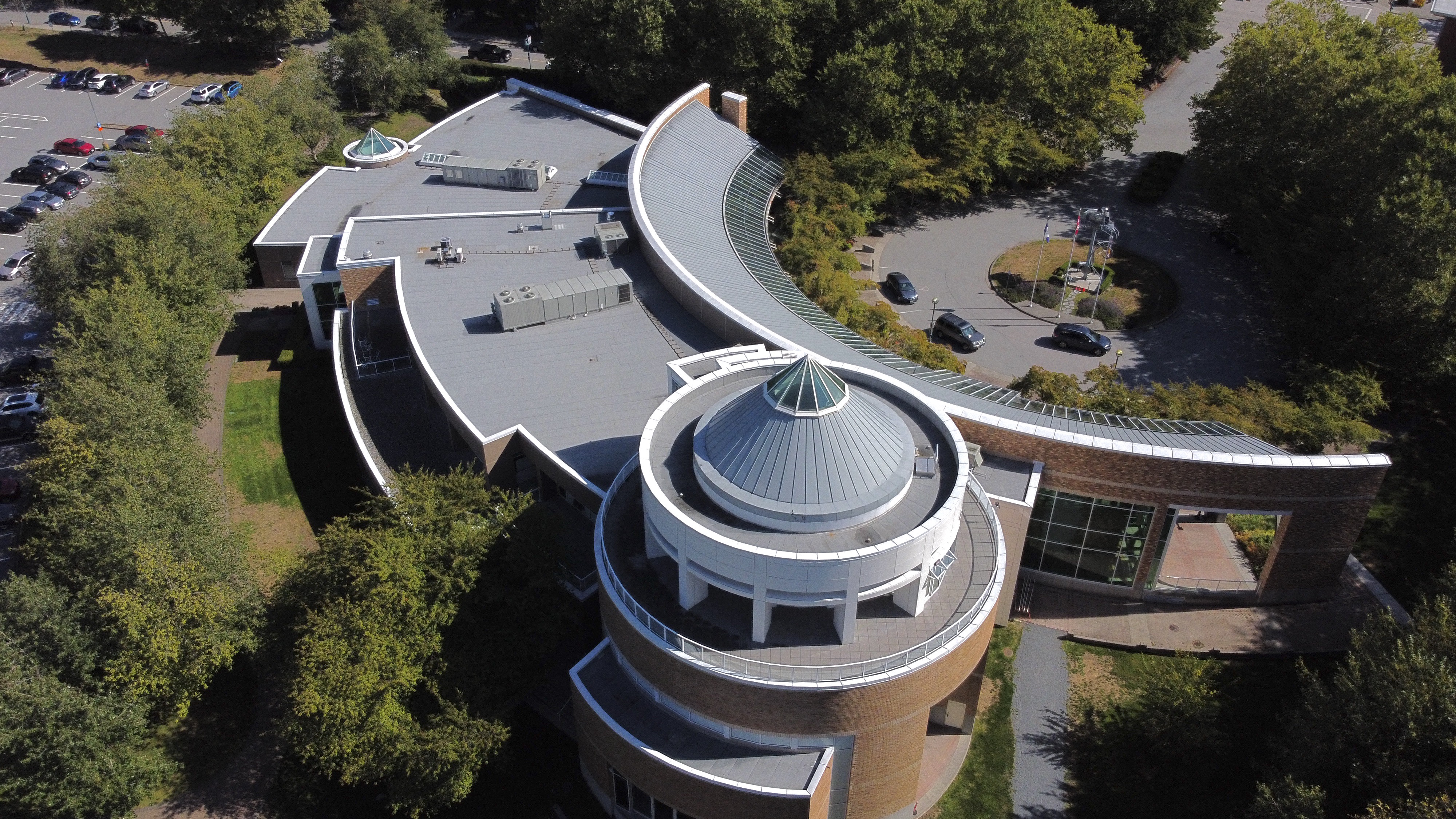 Aerial photo of Port Moody City Hall