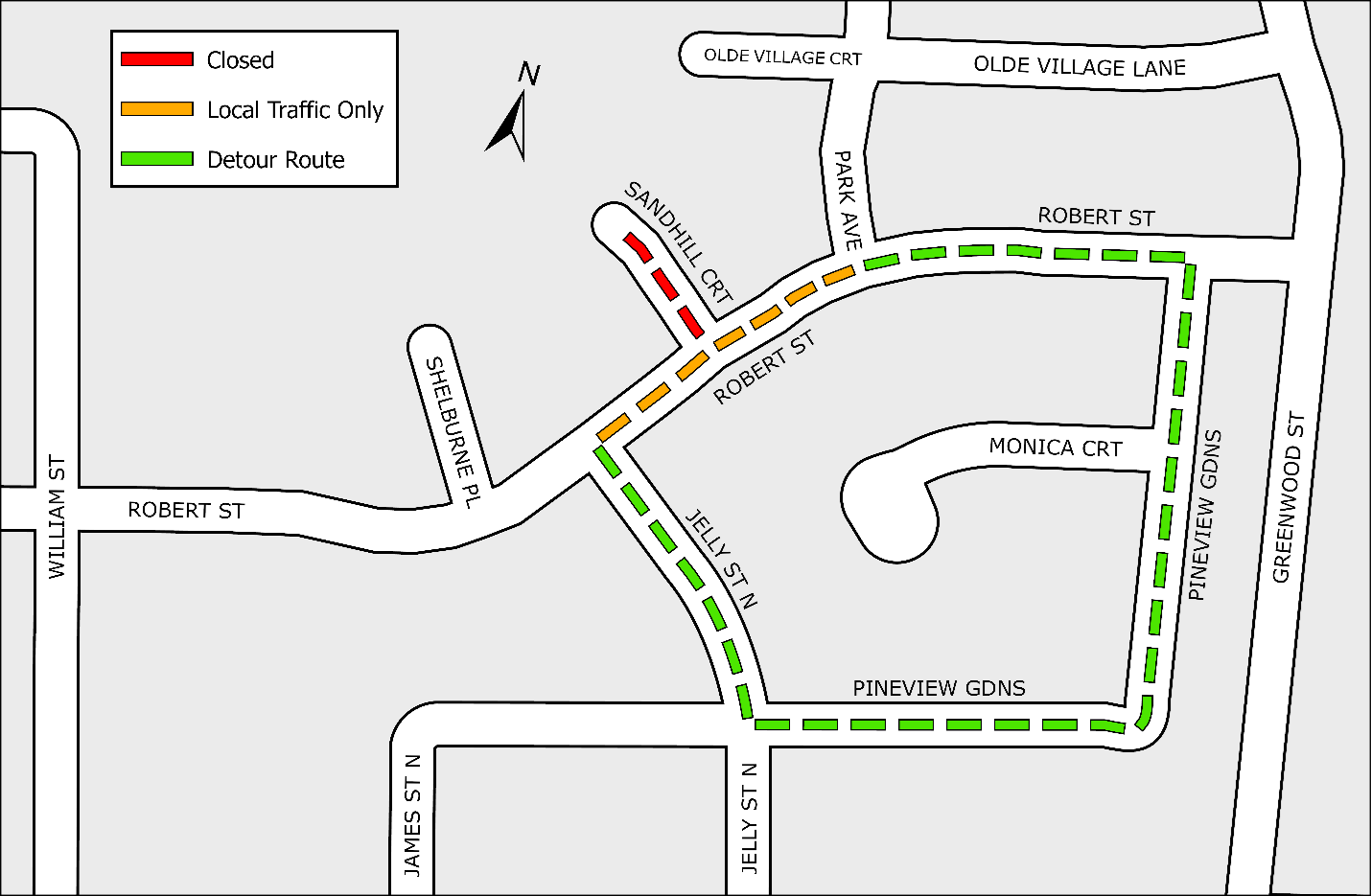 Sandhill Court map
