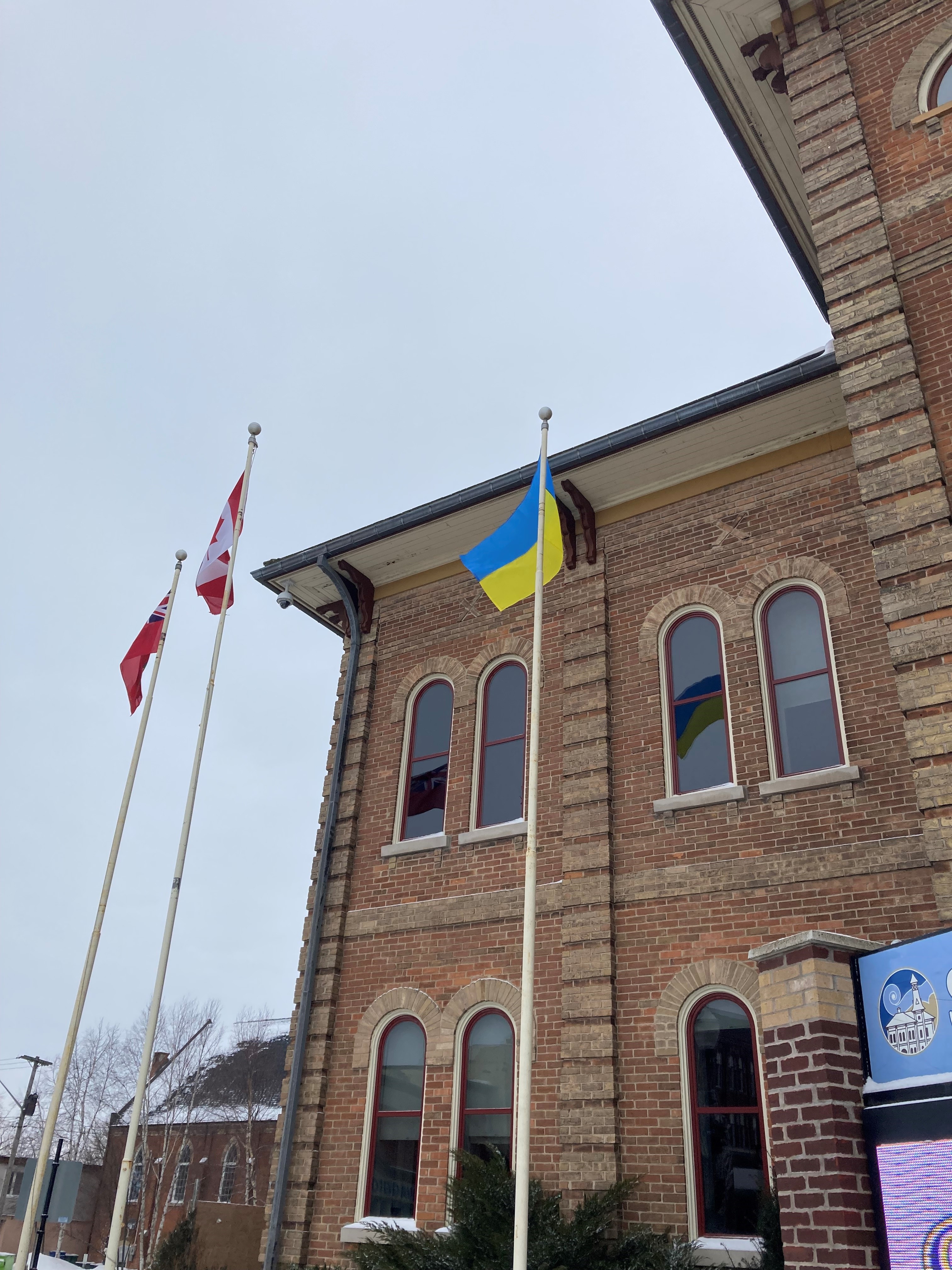 Ukrainian Flag Raising at Town Hall