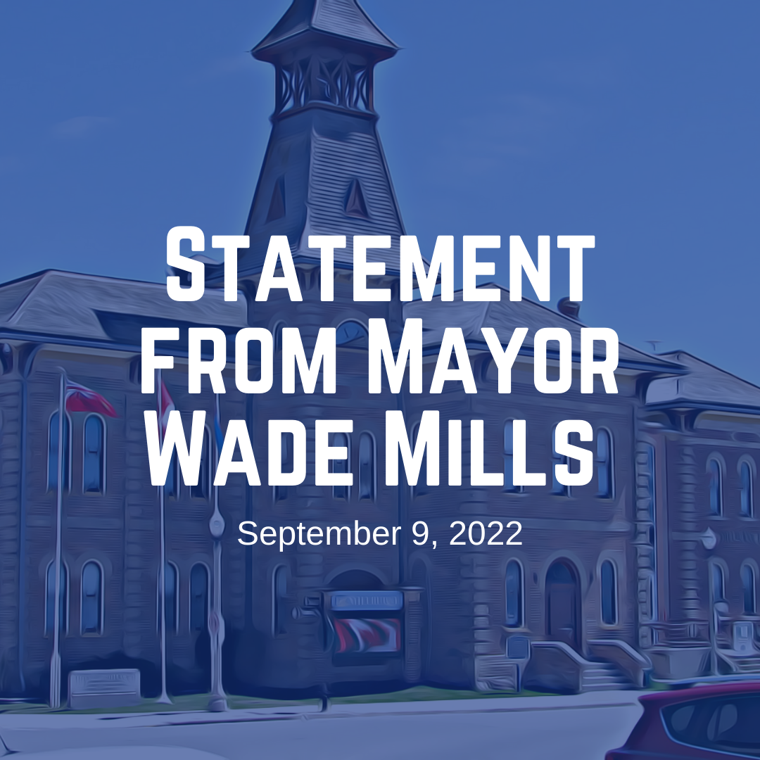 Statement From Mayor Wade Mills September 9, 2022