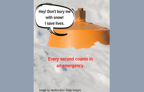 Snow covered fire hydrant