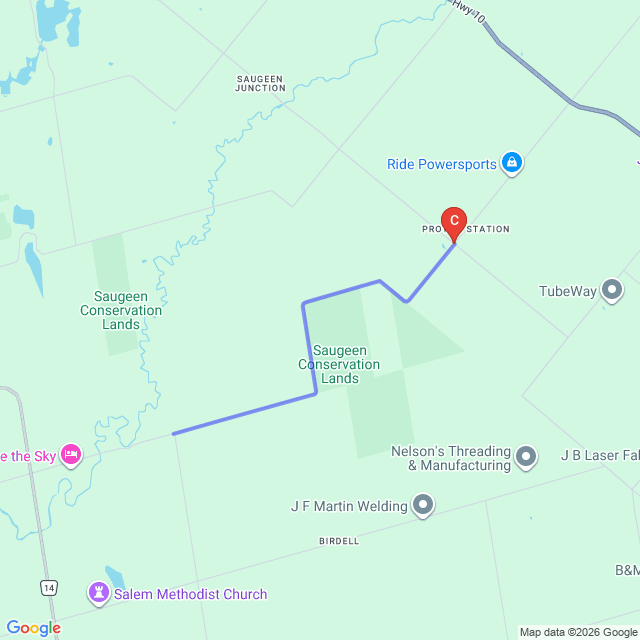Road Closure Map - Artemesia-Southgate Townline Between West Back Line and Southgate Srd 13