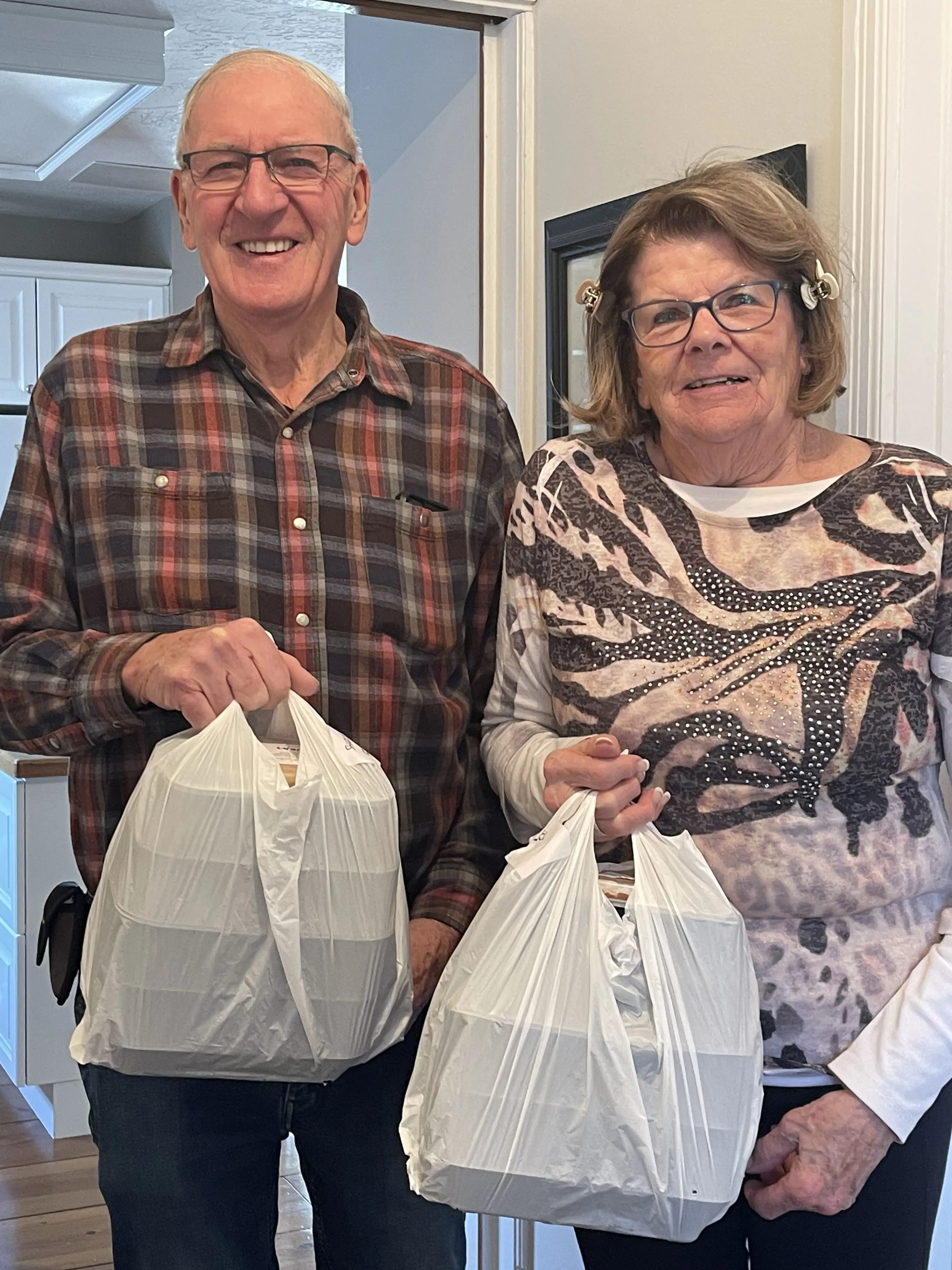 Seniors with a delivered meal