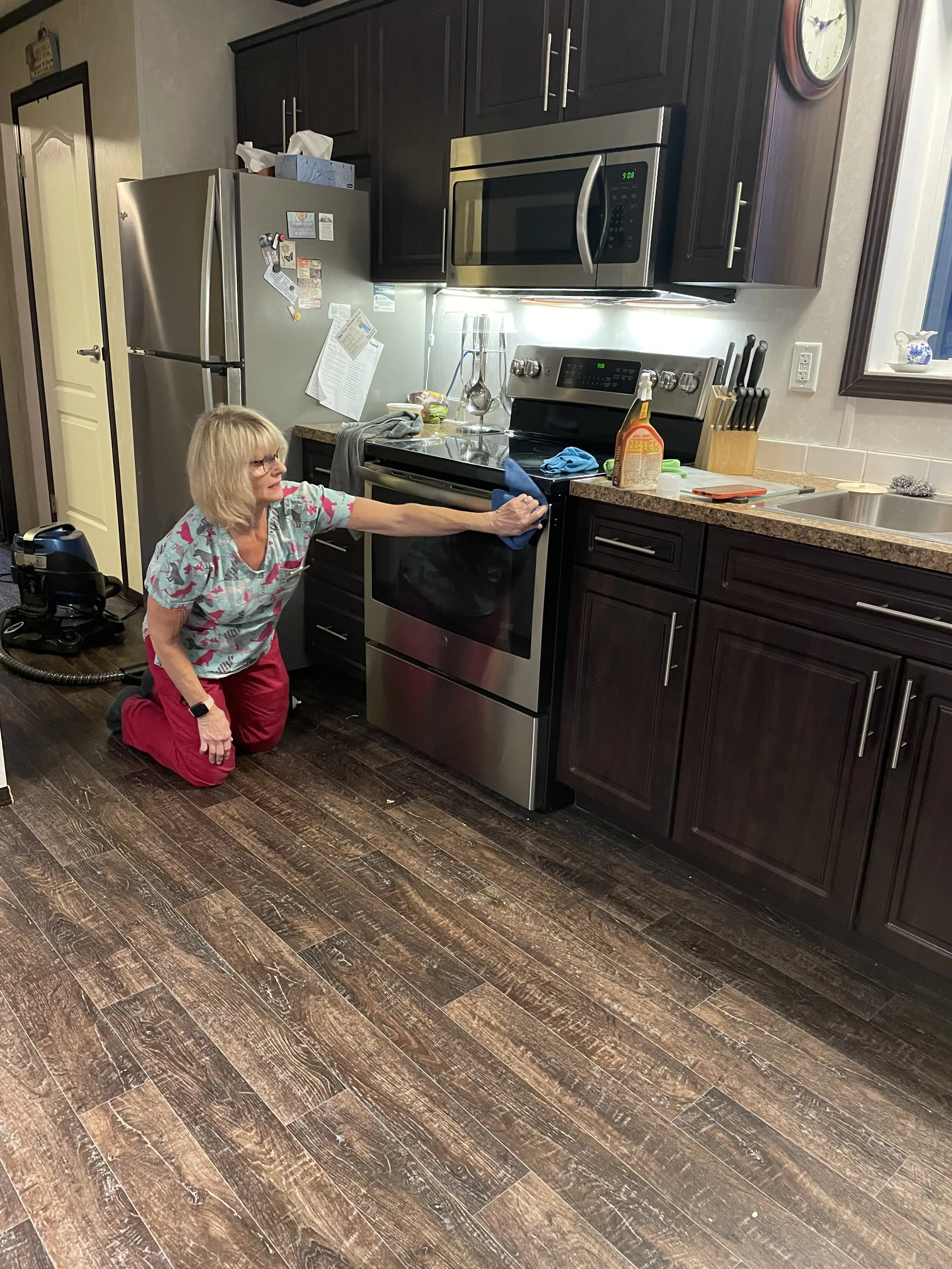 Someone helping with housekeeping