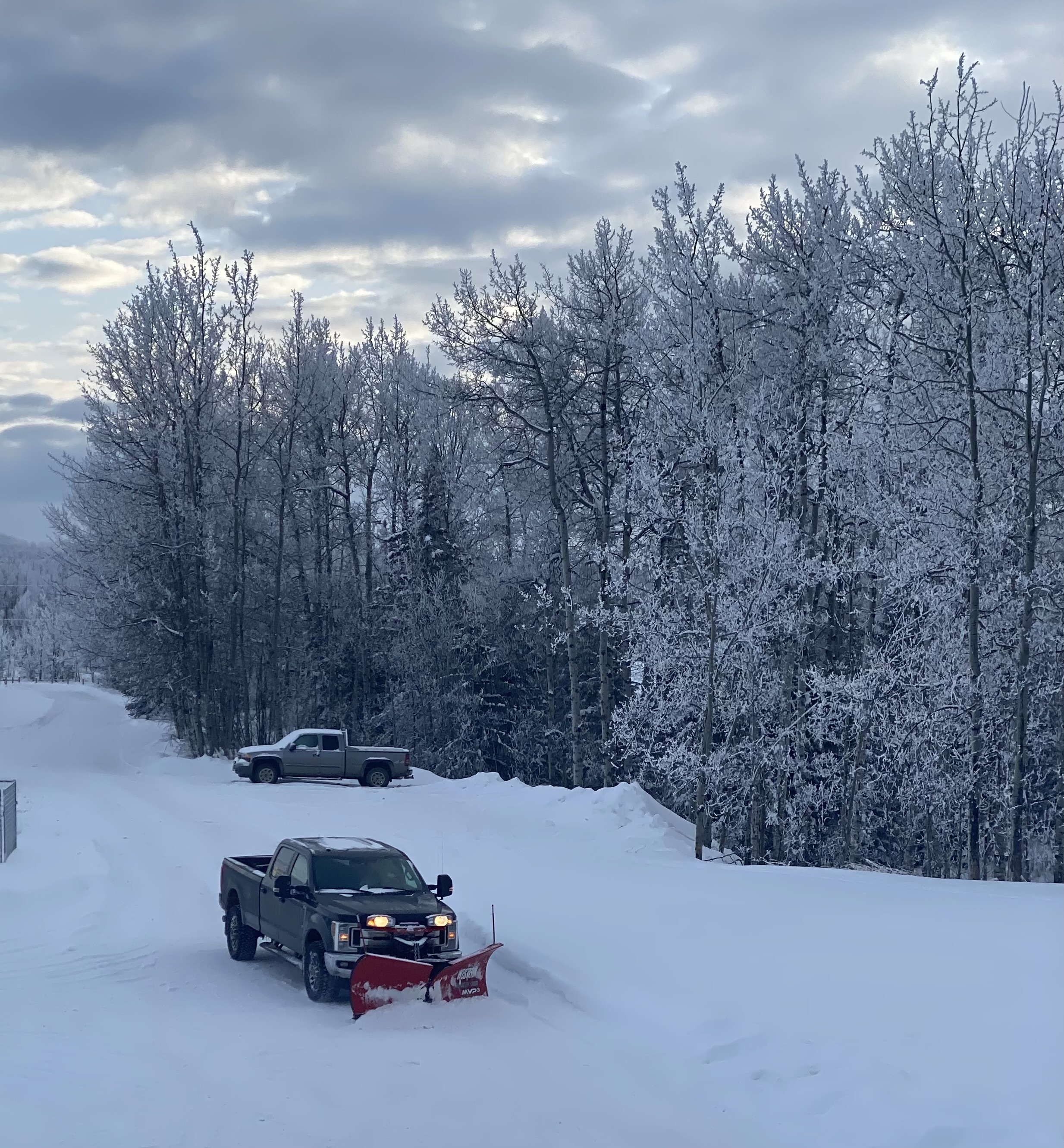 A truck removing snow