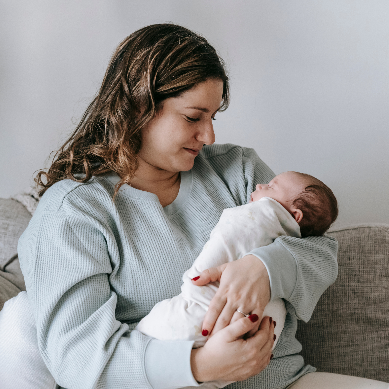 Woman holding baby