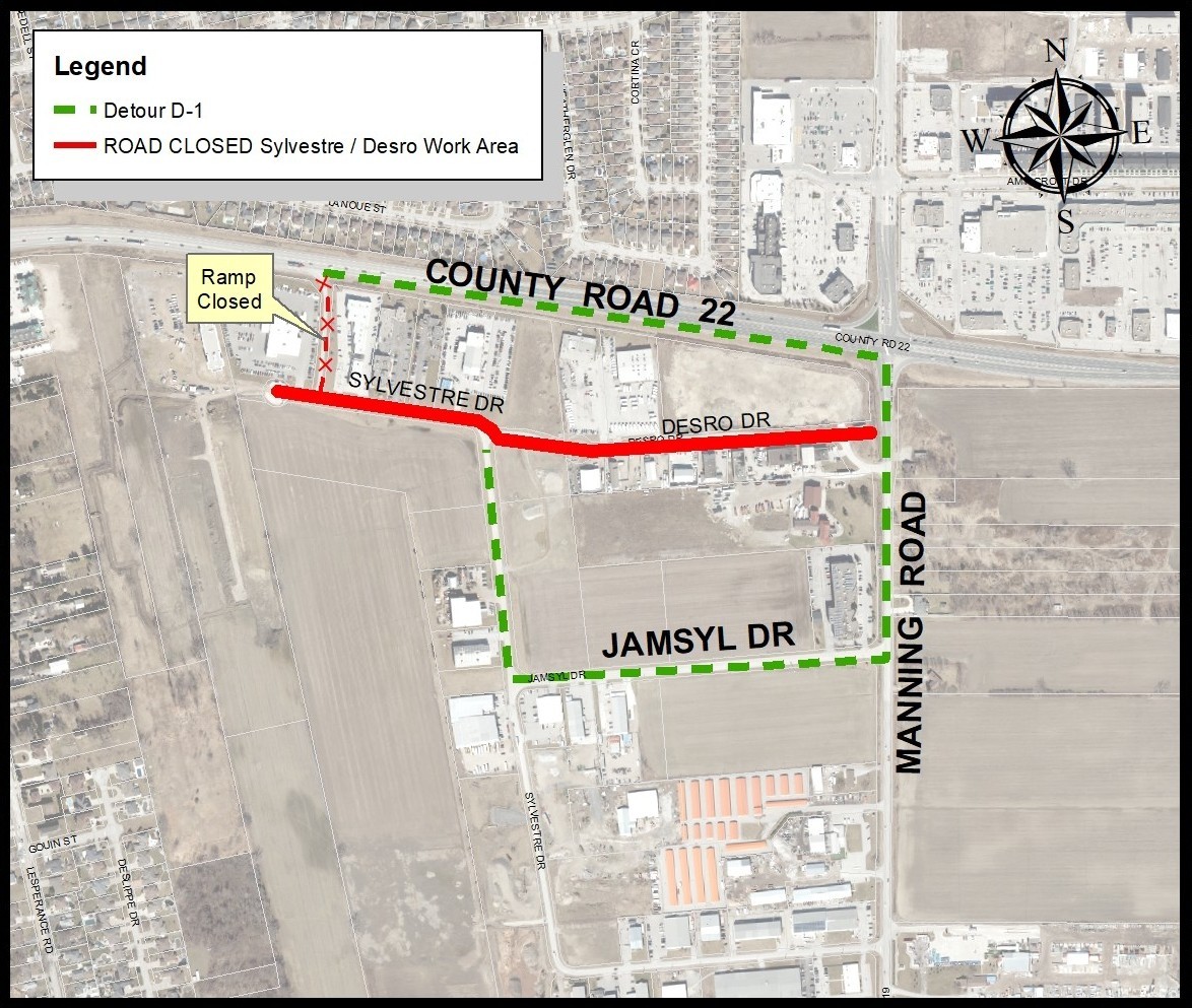 Sylvestre Desro Improvements Detour Map