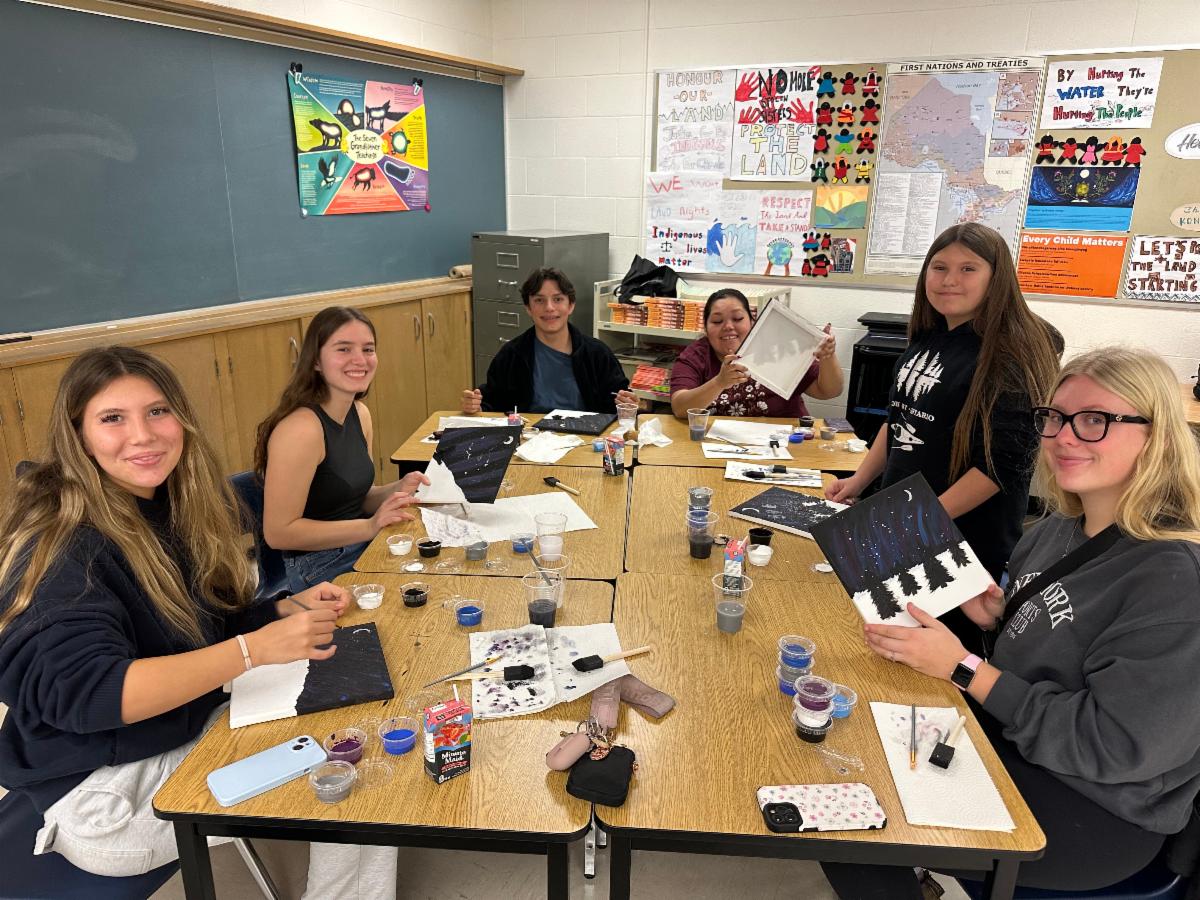 Indigenous Student Associations (ISAs) at A.B. Lucas Secondary School, Jack Chambers Public School and Northridge Public School gathered together to learn about the Winter Solstice, make community connections and explore opportunities for ISAs in Thames Valley.  